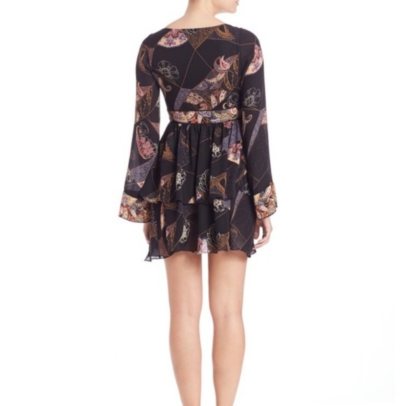 ELIZABETH AND JAMES Lilou Print Silk Dress Size 2 - Picture 2 of 8